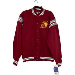 Russell Athletic Team Issue Y2K USC Trojans Varsity Jacket Mens Size M Red NWT